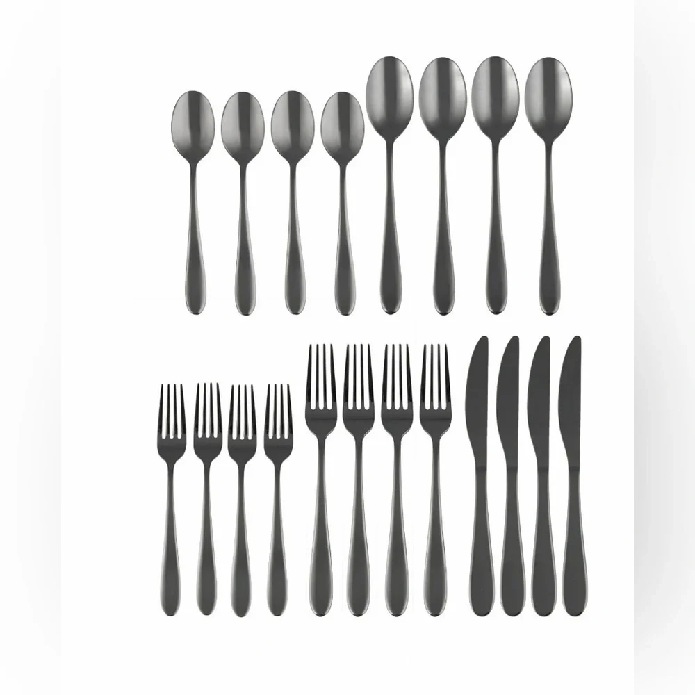 Cambridge Byram Black Mirror 20-Piece Flatware Set (Service for 4)